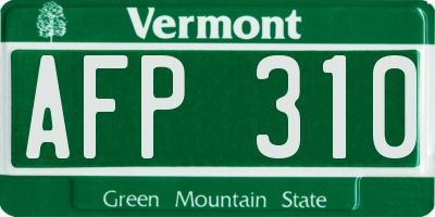 VT license plate AFP310