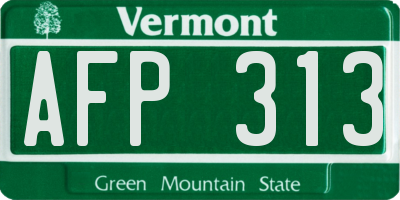 VT license plate AFP313