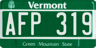VT license plate AFP319