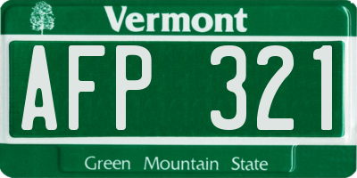 VT license plate AFP321