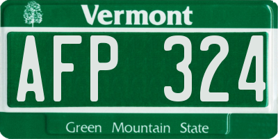 VT license plate AFP324