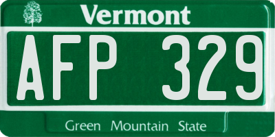 VT license plate AFP329