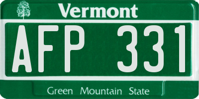 VT license plate AFP331