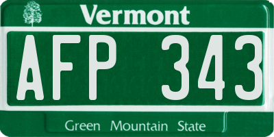 VT license plate AFP343