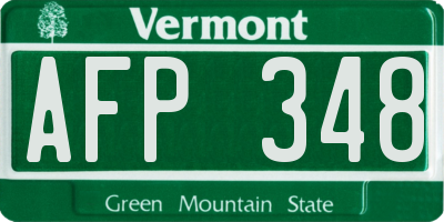 VT license plate AFP348