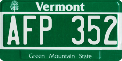 VT license plate AFP352