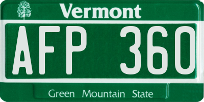 VT license plate AFP360