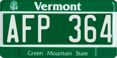VT license plate AFP364
