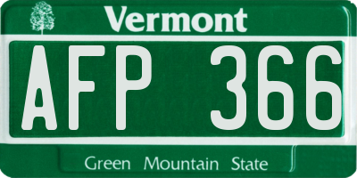 VT license plate AFP366