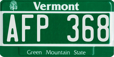 VT license plate AFP368