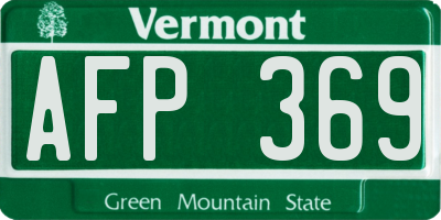 VT license plate AFP369