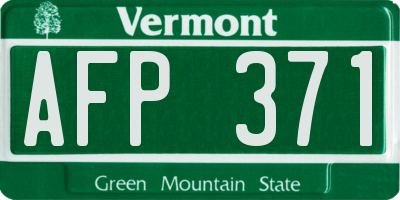 VT license plate AFP371
