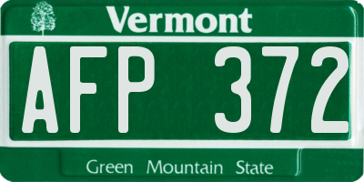 VT license plate AFP372