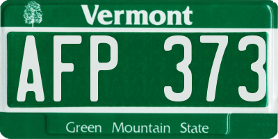 VT license plate AFP373