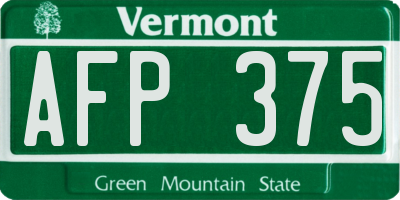 VT license plate AFP375