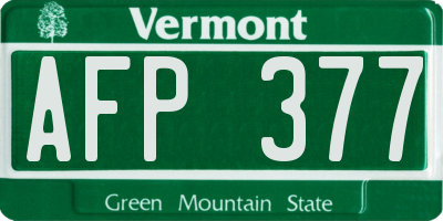 VT license plate AFP377