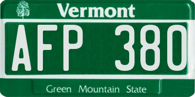 VT license plate AFP380