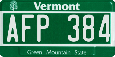 VT license plate AFP384