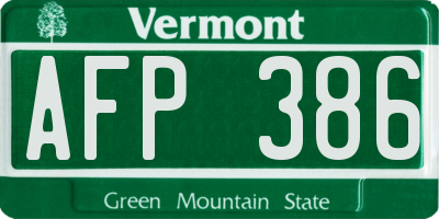 VT license plate AFP386