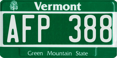 VT license plate AFP388