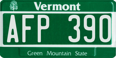 VT license plate AFP390