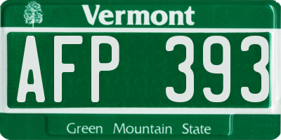 VT license plate AFP393