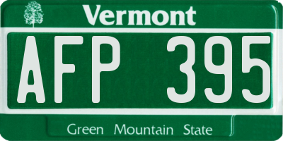 VT license plate AFP395