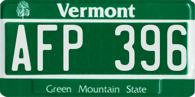 VT license plate AFP396