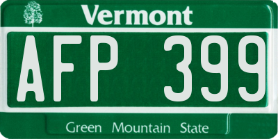 VT license plate AFP399