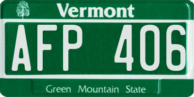 VT license plate AFP406