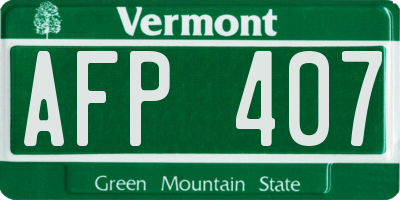 VT license plate AFP407