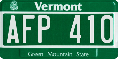 VT license plate AFP410