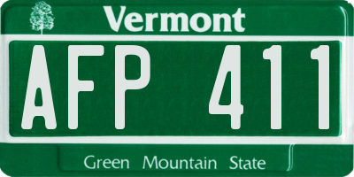VT license plate AFP411