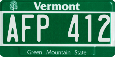 VT license plate AFP412