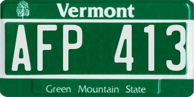 VT license plate AFP413