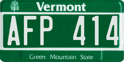VT license plate AFP414