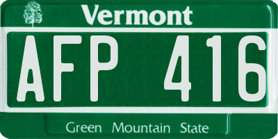 VT license plate AFP416