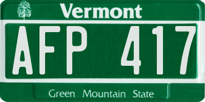 VT license plate AFP417