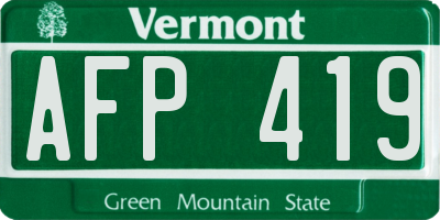 VT license plate AFP419