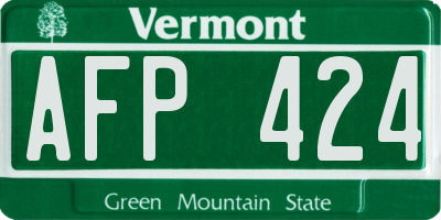 VT license plate AFP424