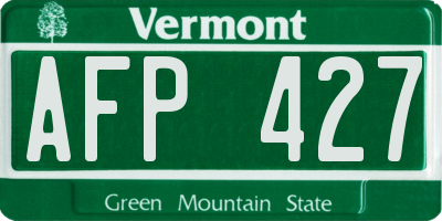 VT license plate AFP427