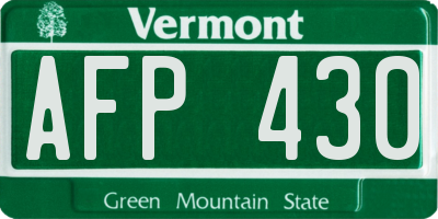 VT license plate AFP430