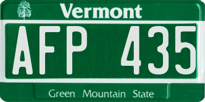 VT license plate AFP435