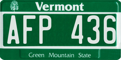 VT license plate AFP436