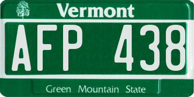 VT license plate AFP438