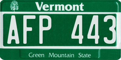 VT license plate AFP443