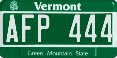 VT license plate AFP444