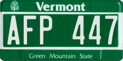 VT license plate AFP447