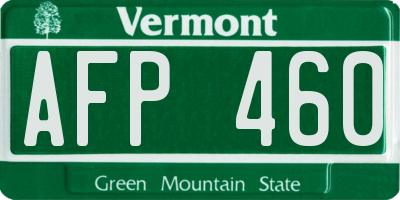 VT license plate AFP460