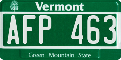 VT license plate AFP463